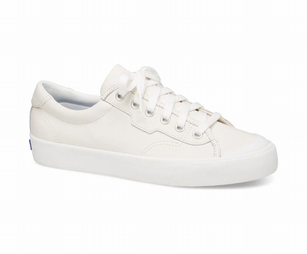 Women's Keds Crew Kick 75 Leather Sneakers White 1928534UB - South Africa